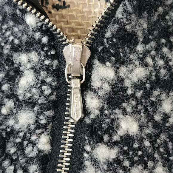 Claudie Pierlot Paris Womens Designer Wool Tweed Blazer Jacket Size 2 Black - Picture 10 of 12